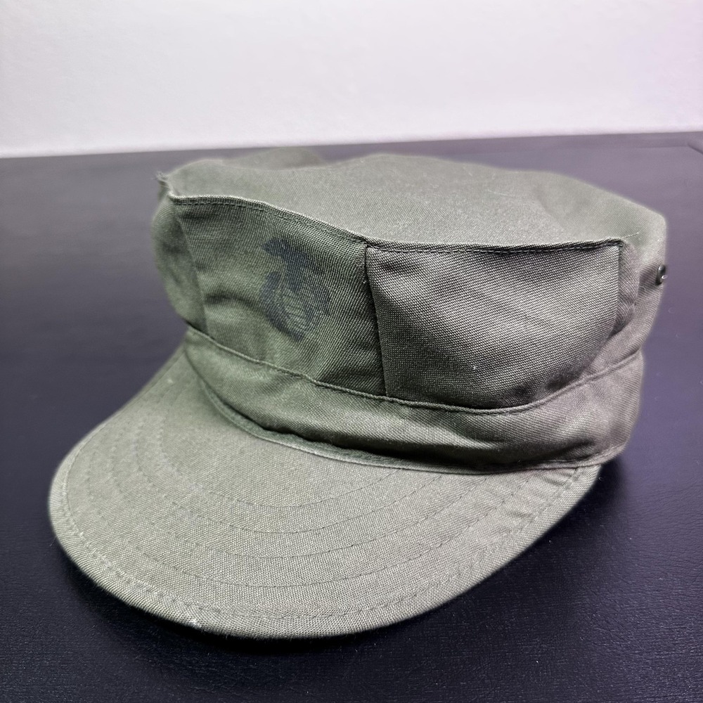 Vintage Utility M.C. Hat Army Cap Fitted Mens Large Green Twill Made USA 80s